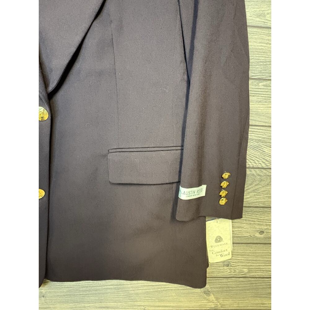 NWT AUSTIN REED Womens 18W 100% Worsted Wool Chocolate Brown Blazer Vintage - Picture 4 of 14